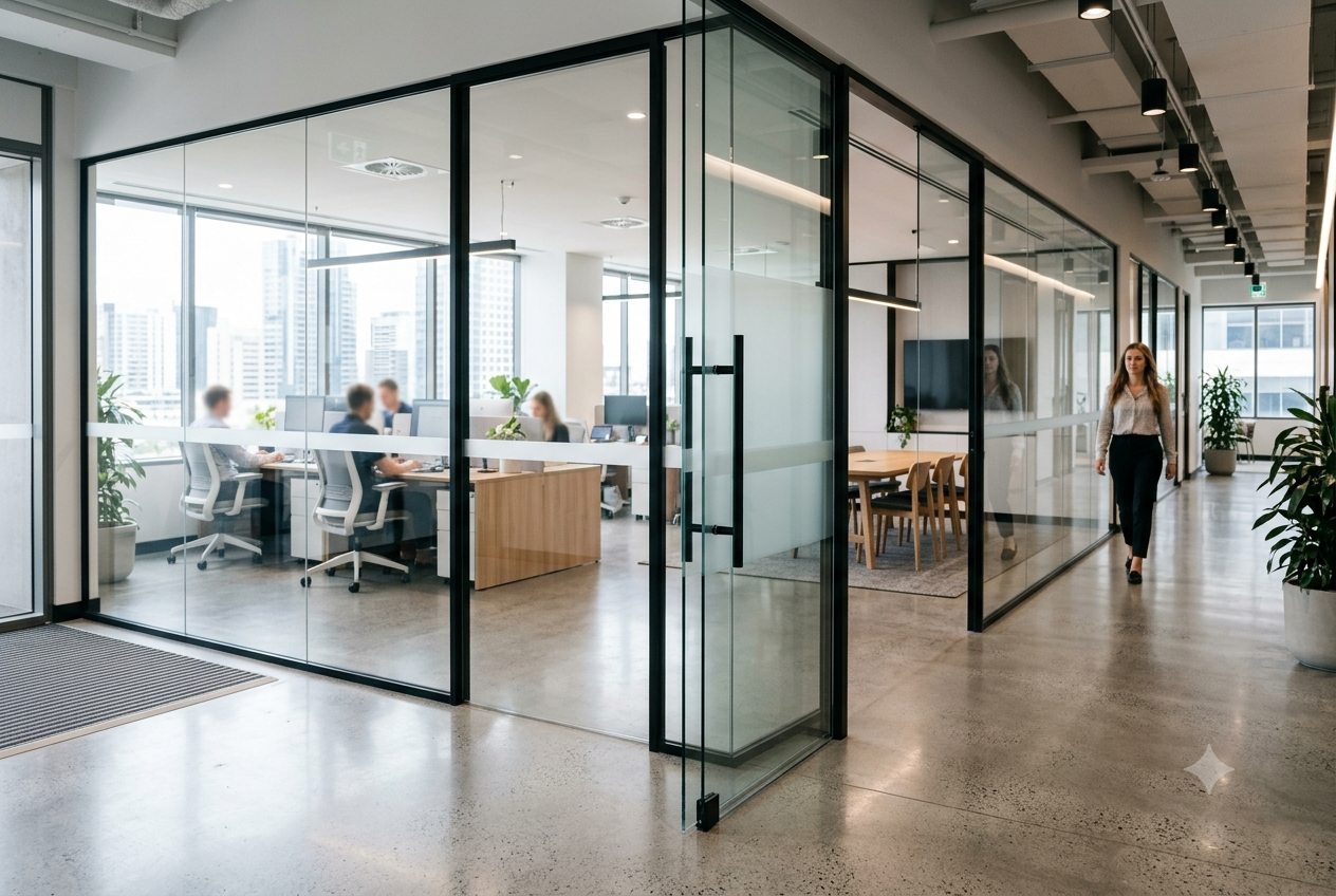 Glass Partition & Flooring